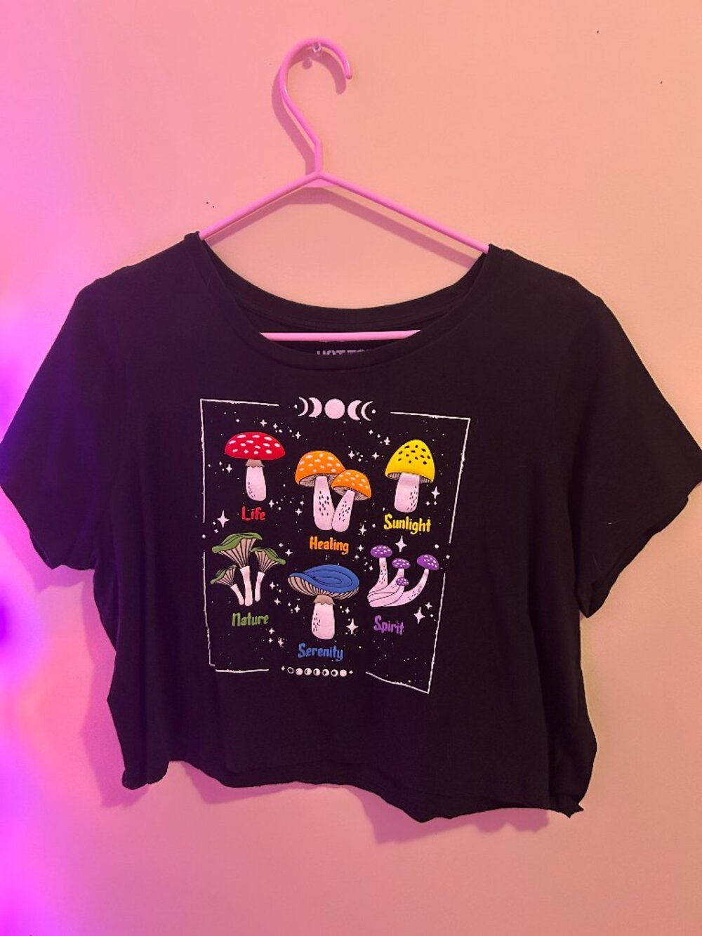Hot Topic Rainbow Witch Mushroom Crop Top